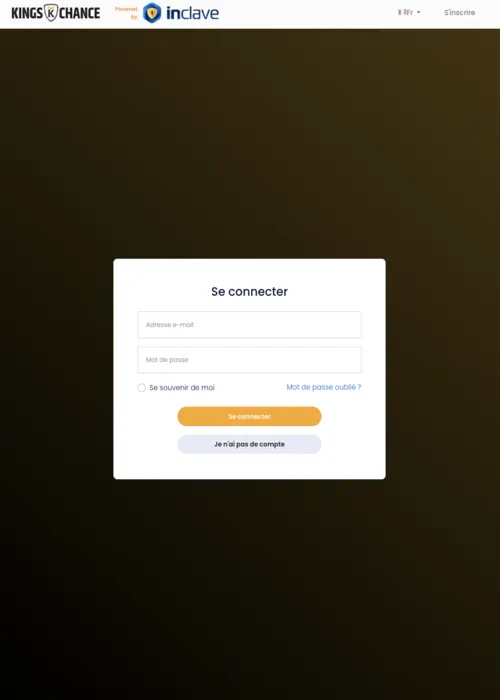 Connexion compte joueur sécurisée Kings Chance Casino