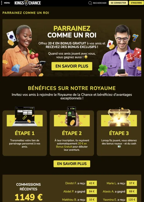 Application mobile casino télécharger Kings Chance Casino