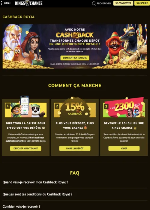 Bonus sans dépôt gratuit Kings Chance Casino
